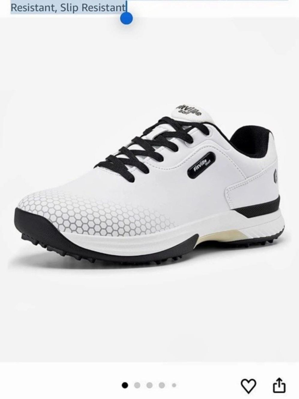 FitVille SpeedFlex Golf Shoe White & Black men’s US 8.5